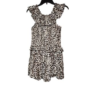 Nordstrom Truly Me leopard smocked romper. Kids 14.